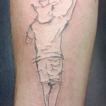 Un tatouage en noir et blanc